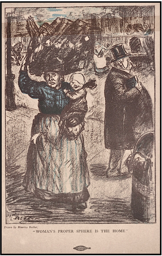 Working Women n Proper Sphere by Maurice Becker, Masses Bk Cv, Jan 1913
