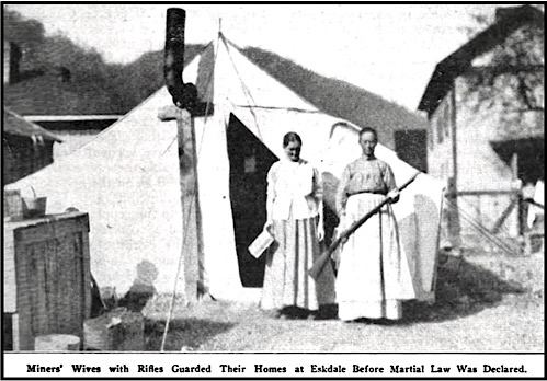 Cabin Creek Miners Wives w Guns Defend Tents, ISR p541, Jan 1913