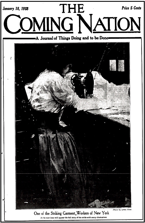 Striking NYC Garment Worker by Lewis Hine, Cmg Ntn Cv, Jan 18, 1913