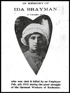 Ida Braeman, Labor Martyr, Rochester NY Feb 5, 1913