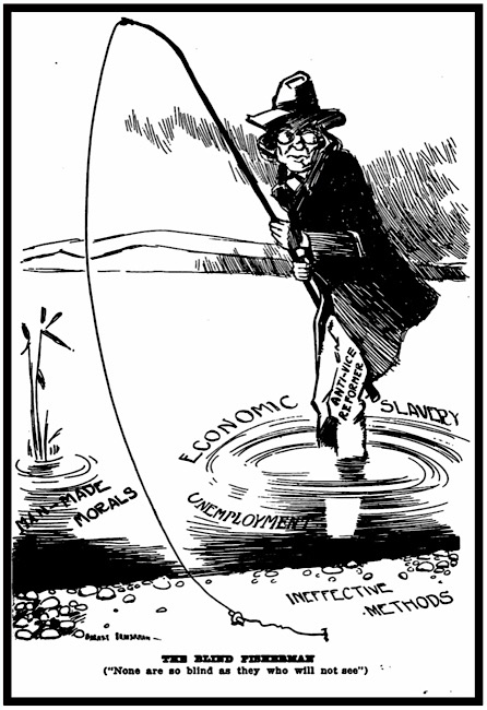 Cartoon White Slavery, Blind Fisherman, Prg Wmn p5, Apr 1913