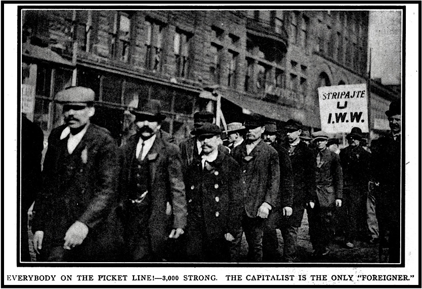 Akron IWW Picket Line, ISR p719, Apr 1913