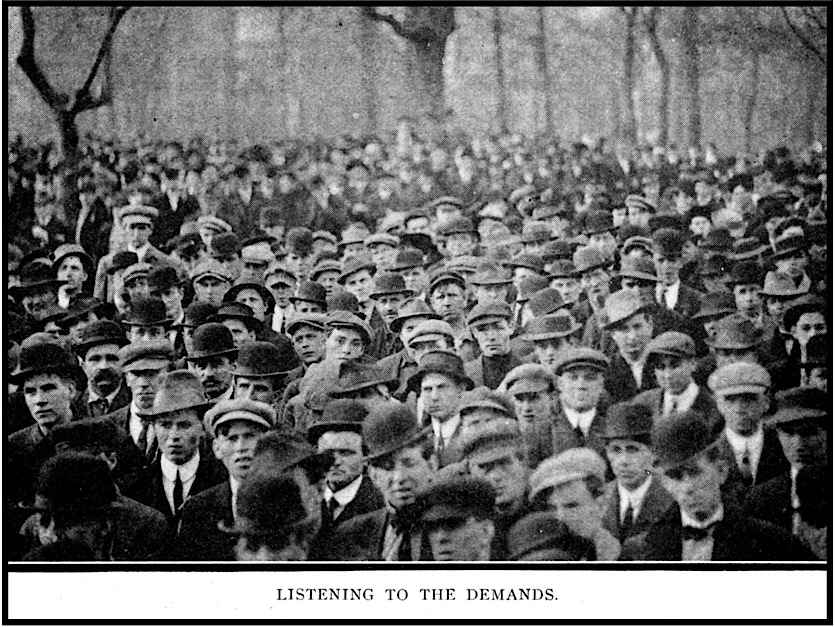 Akron Strikers Listening to Demands, ISR p721, Apr 1913