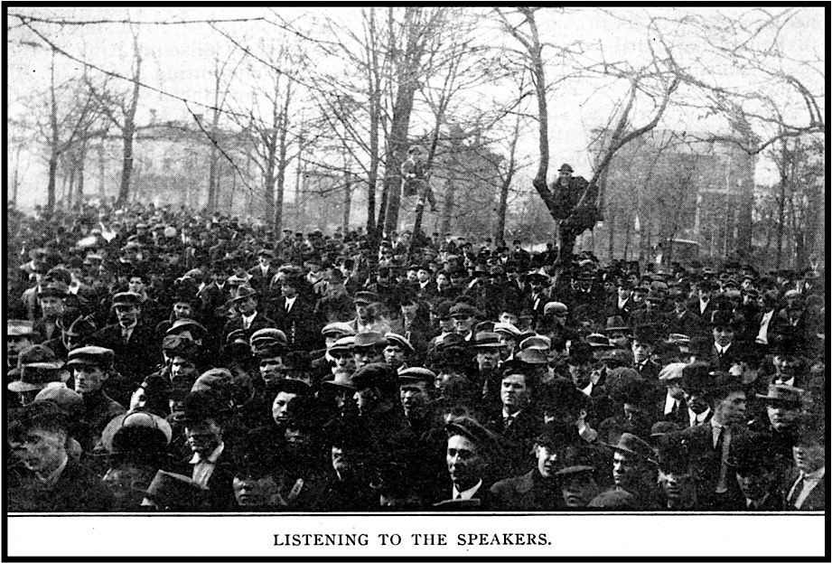 Akron Strikers Listening to Speakers, ISR p723, Apr 1913