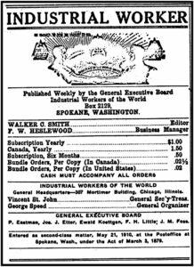 Spokane Industrial Worker, Editors n IWW GEB, p2, Apr 3, 1913