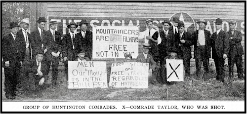 Huntington WV Comrades, Taylor was shot, ISR p883, June 1913