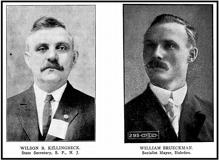 Socialists SP NJ Killingbeck, Sc Mayor Haledon Brueckman, ISR p854, June 1913