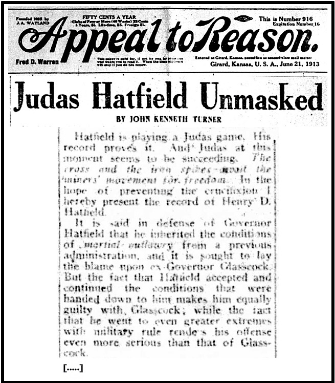 Judas Hatfield Unmasked in WV by John Kenneth Turner, p1