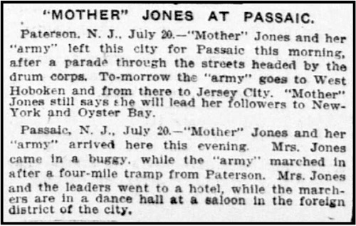 Mother Jones March of Mill Children at Passaic, NY Tb p6, July 21, 1903