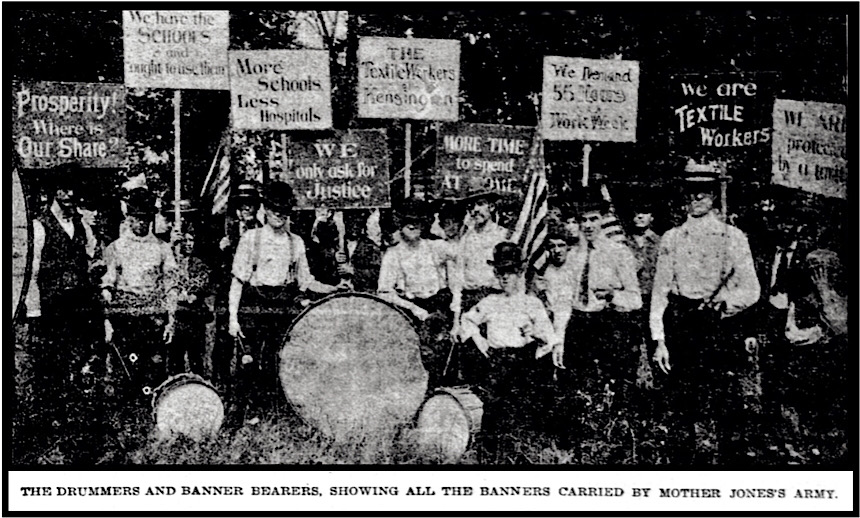 MMC, Drummers and Banners, NY Tb p1, July 11, 1903