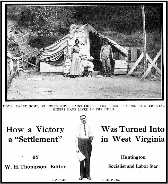 WV Settlement by WH Thompson, Tent at Holly Grove, ISR p12, July 1913