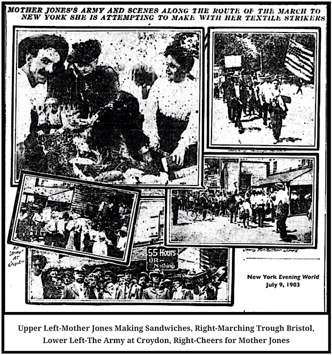 Mother Jones and Mill Children March into Bristol Pa July 8th, NY Eve Wld p5, July 9, 1903