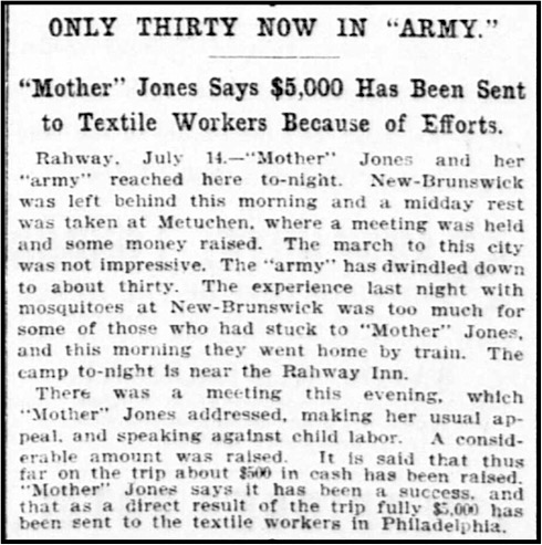 HdLn Mother Jones MMC, July 14 at Rahway NJ, NY Tb p6, July 15, 1903