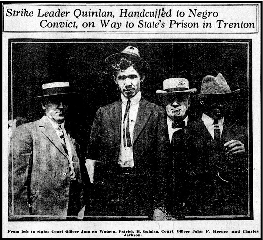 Paterson Patrick Quinlan Taken to State Prison, Nwk Eve Str p1, July 8, 1913