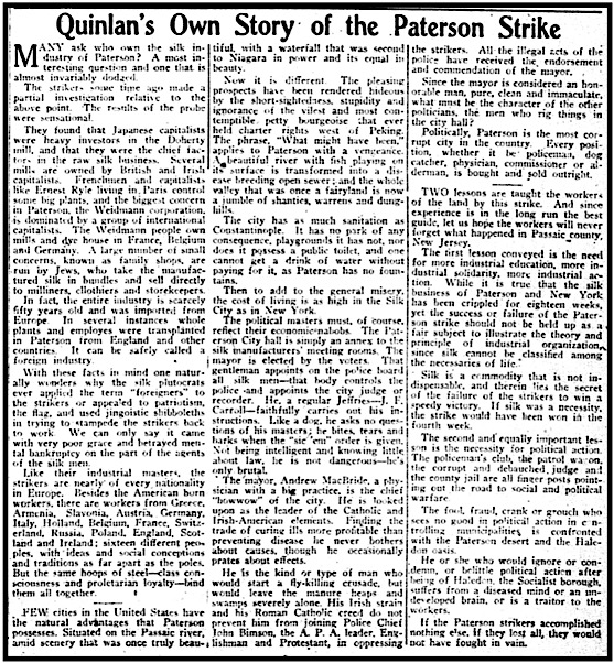 Paterson Qunlans Own Story, AtR p1, July 26, 1913