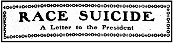 HdLn Race Suicide, AtR p1, Aug 15, 1903