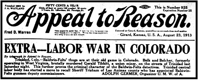 Extra Labor War in CO re Lippiatt, AtR p1, Aug 23, 1913