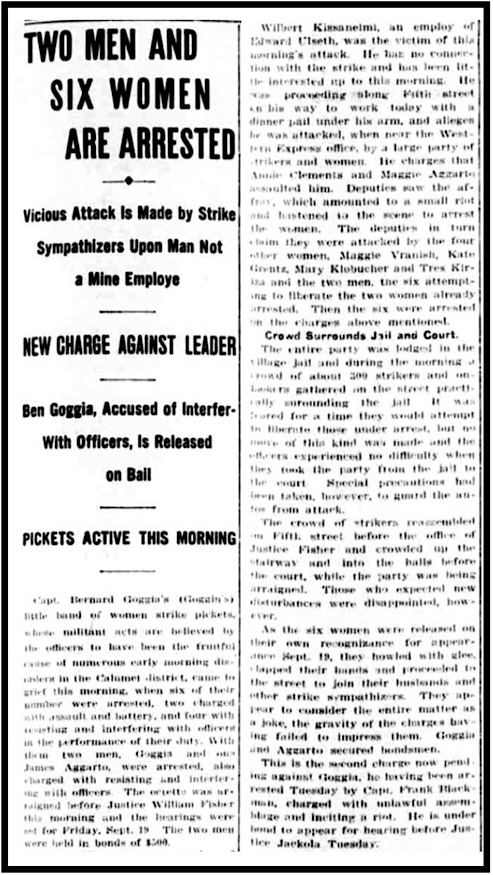 Annie Clemenc n Others Arrested, CNs p1, Sept 11, 1913