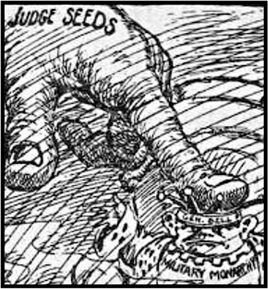 Cartoon Steele, Judge Seeds v Bell Military Movement Detail, EFL p136, 1904