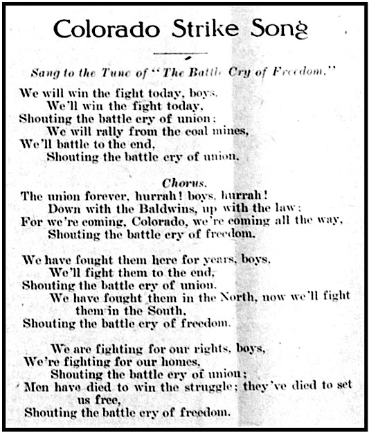 Colorado Strike Song, Dnv ULB p1, Sept 27, 1913