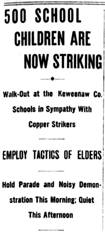 Michigan Copper Country School Strike, Calumet Ns p1, Oct 7, 1913
