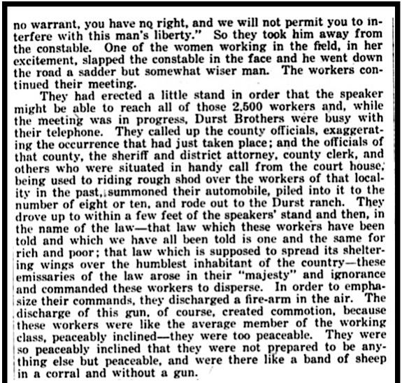 Wheatland Hop Pickers, Speech by St John 3, Sol p4, Oct 11, 1913