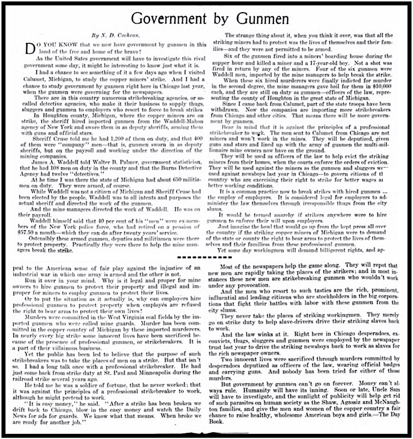 HdLn MI Government by Gunthugs, Mnrs Mag p7, Oct 9, 1913
