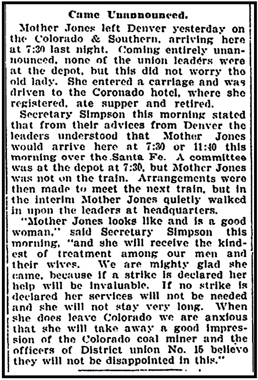 Mother Jones to Trinidad Unannounced 2, Dnv Pst p5, Oct 20, 1903