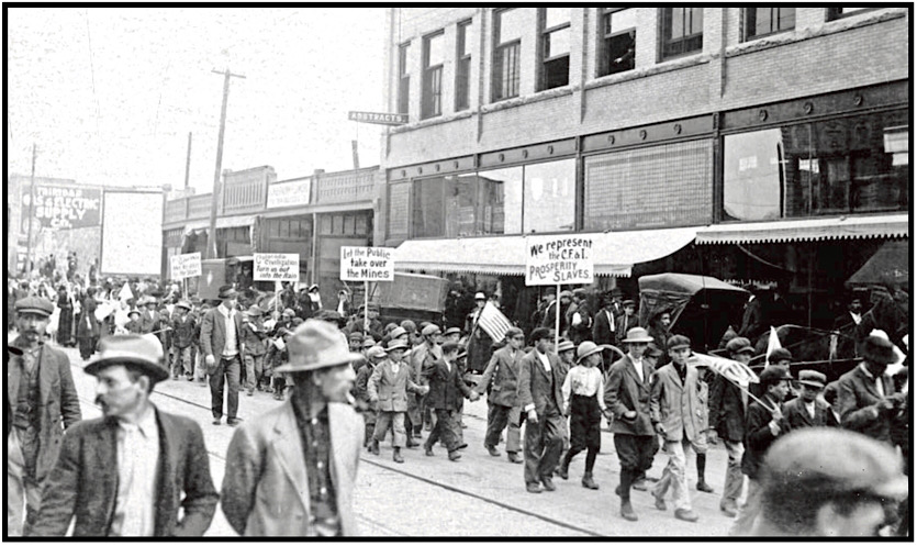 Trinidad CO Parade, Colorado Heritage Mar Apr 1914 p28 of 36. Possibly March Led by Mother Jones, Oct 21, 1913