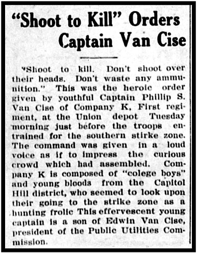 Van Cise Colorado Militia Shoot to Kill, ULB p1, Nov 1, 1913