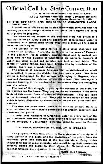 Call for Conv CO FoL, Dnv ULB p1, Dec 6, 1913