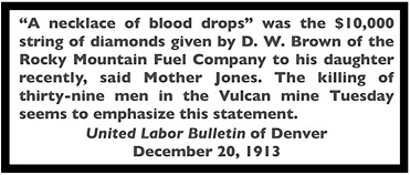 Quote Mother Jones, Necklace of Blood Diamonds, Dnv ULB p6, Dec 20, 1913