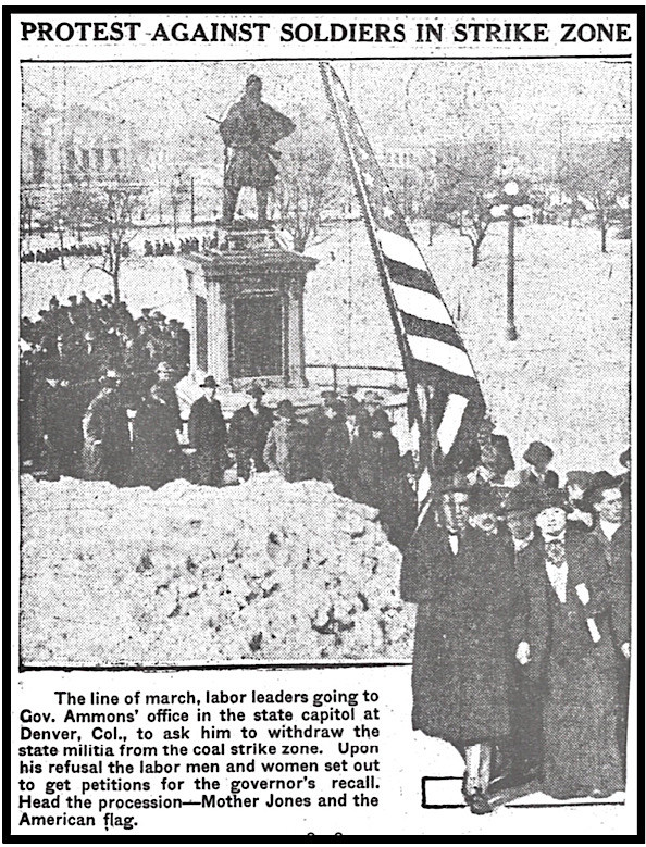 Denver Mother Jones Leads March of CO FoL Conv Delg, Day Book p15, Dec 24, 1913
