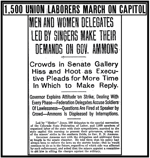 Denver CO FoL Delg March on Capitol, DP p1, Dec 18, 1913