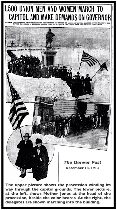 Mother Jones Leads March to Capitol, DP p3, Dec 18, 1913