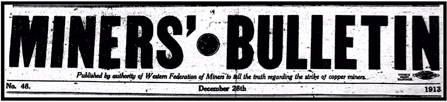 MI Miners Bulletin p1, Dec 28, 1913