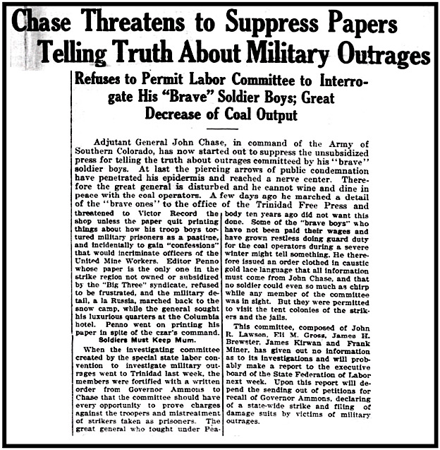 Gen Chase Suppresses CO FoL Investigating Com, ULB p1, Jan 3, 1913