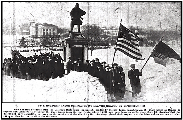 Mother Jones Leads CO FoL Dlg to State House at Dnv, Toronto Star Wkly p8, Jan 3, 1913