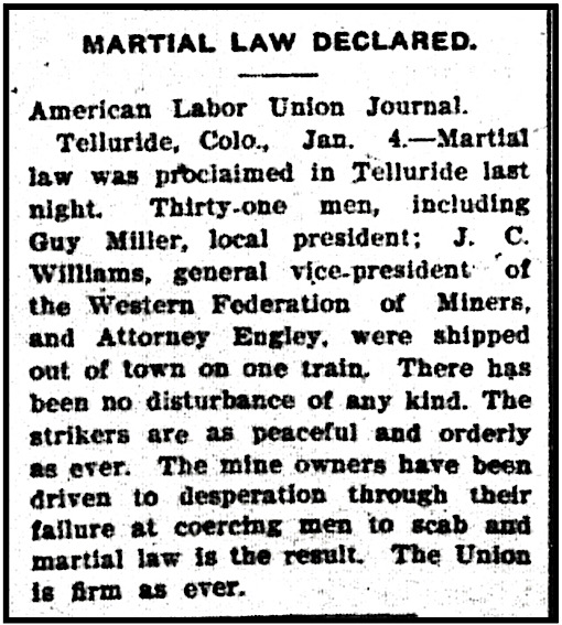 Militia to Telluride, ALUJ p1, Jan 7, 1904