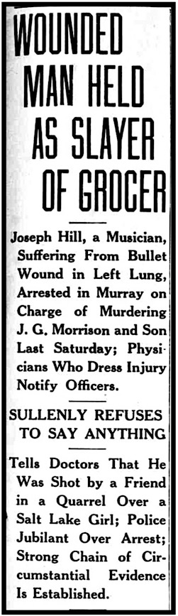 Joe Hill Hillstrom Held for Murder, SL Tb p1, Jan 14, 1914