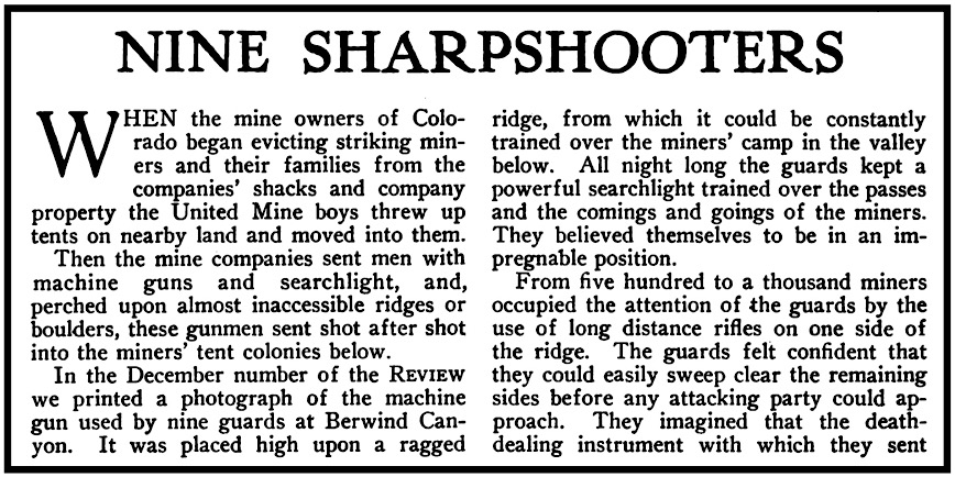Nine Sharpshooters Colorado, ISR p462, Feb 1914
