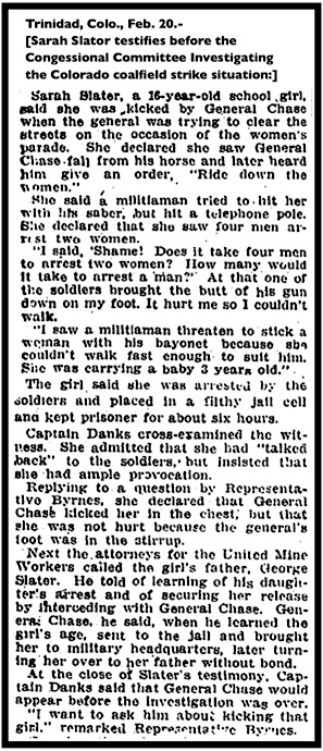 Trinidad CO Testimony of Sarah Slator, DP p16, Feb 20, 1914