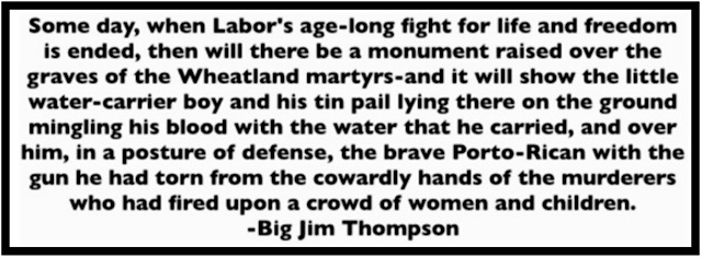 Quote JP Thompson re Wheatland, June 25-26, 1918, Chicago IWW Trial of H George, p71-2,