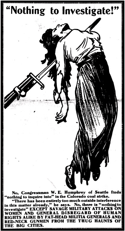 CO Savage Military Attacks on Women, Bayoneted Woman, Stt Str p1, Feb 7, 1914 