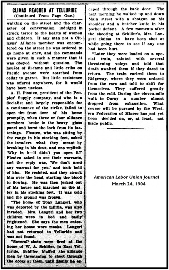 Telluride CO Deportations, ALUJ p4, Mar 24, 1904