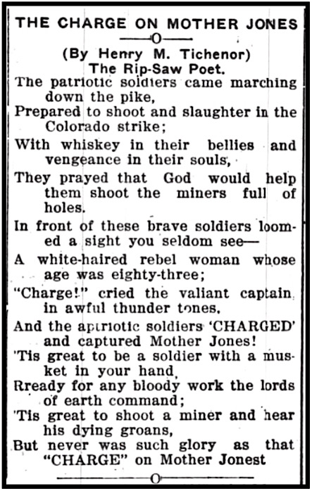 POEM Charge on Mother Jones by Henry Tichenor, Wlg Maj p5, Apr 2, 1914