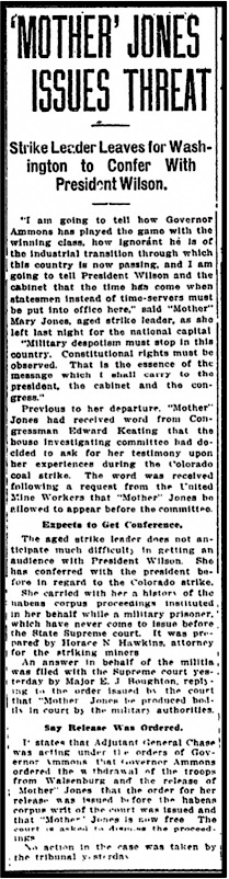 HdLn Mother Jones to WDC re CO Conditions, RMN p5, Apr 19, 1914