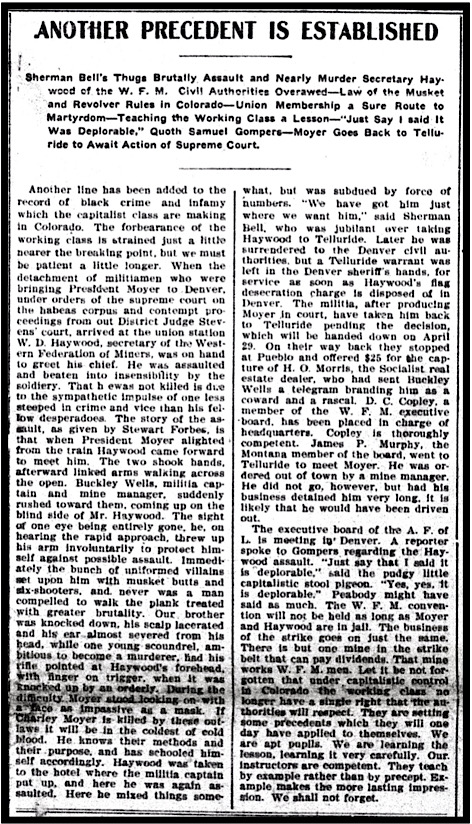 BBH Moyer v Colorado Military Despotism, ALUJ p1, Apr 28, 1904