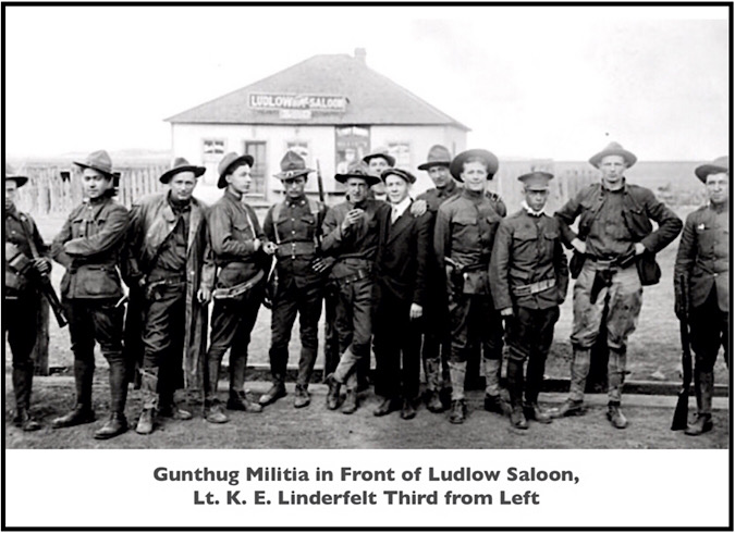 Gunthug Militia in Front of Ludlow Saloon, CO 1913 1914, Coal Field War Project