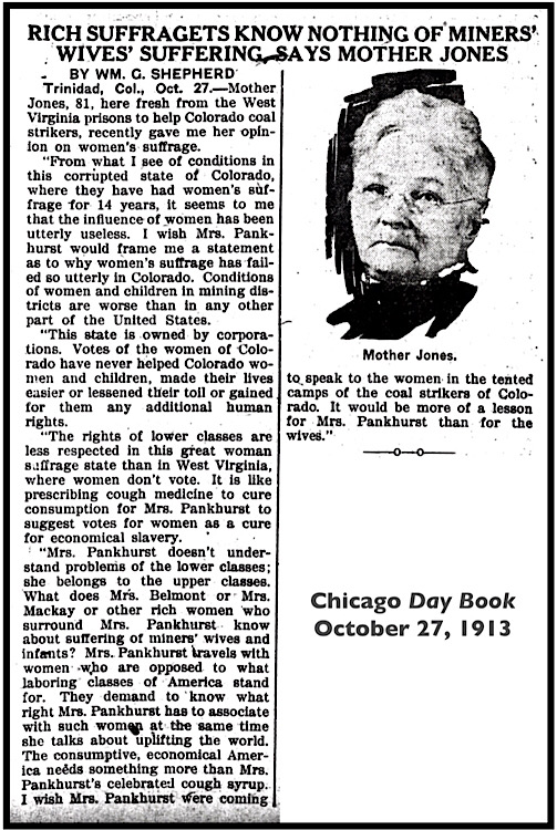 Mother Jones re Rich Suffragets, Day Book p29, Oct 27, 1914